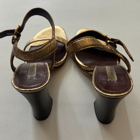 Marc Jacobs Gold High Heel Sandals Size 39.5 Fits 8.5, 9, 9.5 - Picture 4 of 6